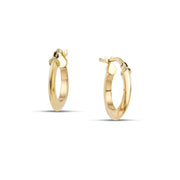 Χρυσά σκουλαρίκια κρίκοι Κ14 πλακέ