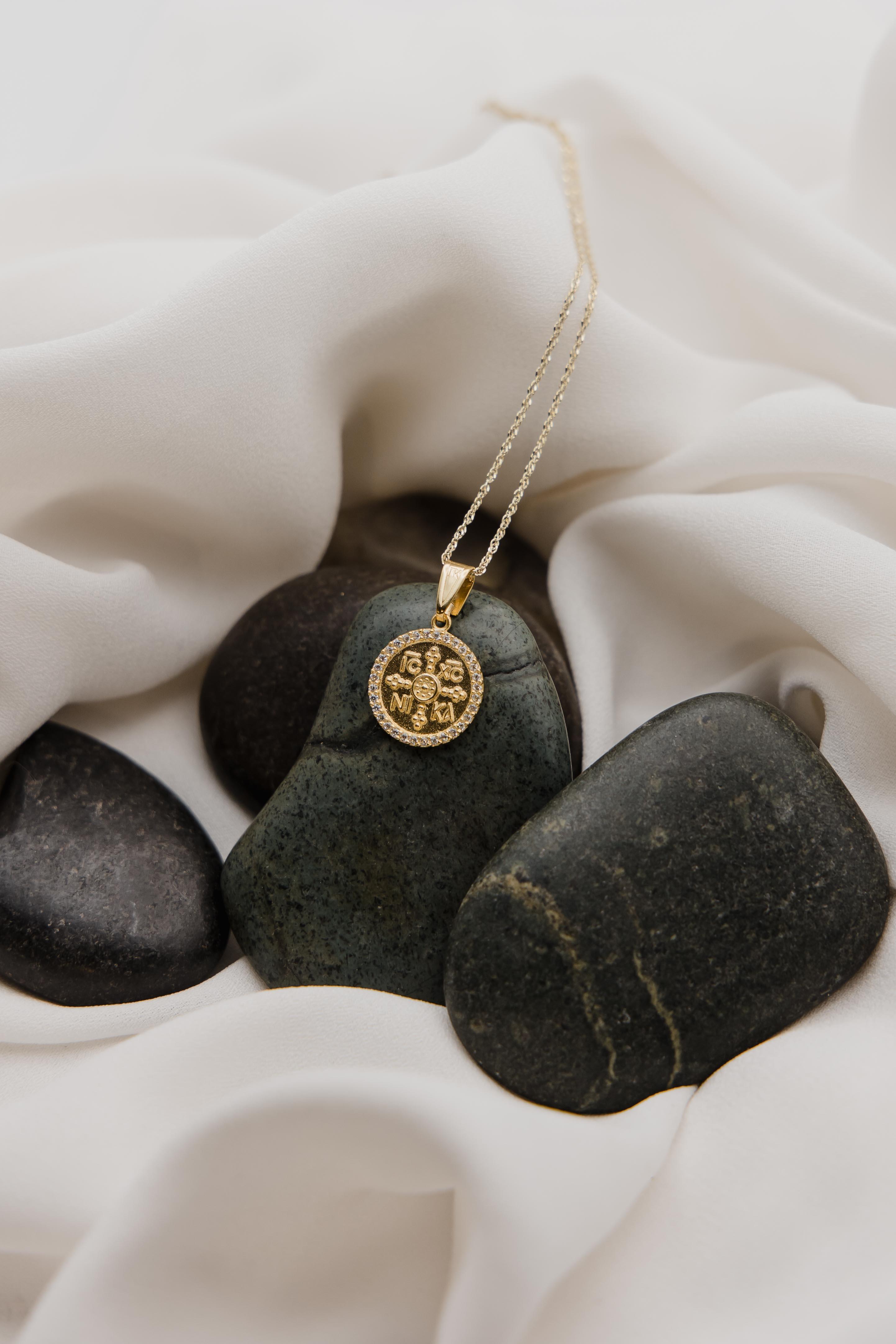 Χρυσό κωνσταντινάτο Κ14 με ζιργκόν CT5103.037