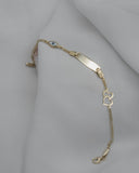 Χρυσό βραχιόλι ταυτότητα Κ9 με καρδιές KJ5102.035