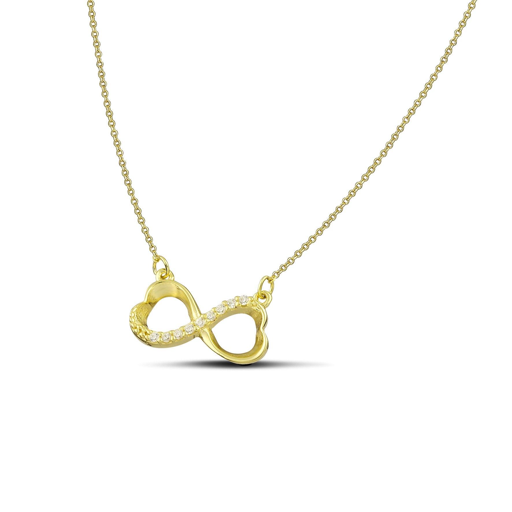 Χρυσό κολιέ Κ14 άπειρο με πέτρες