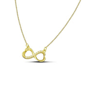 Χρυσό κολιέ Κ14 άπειρο με πέτρες