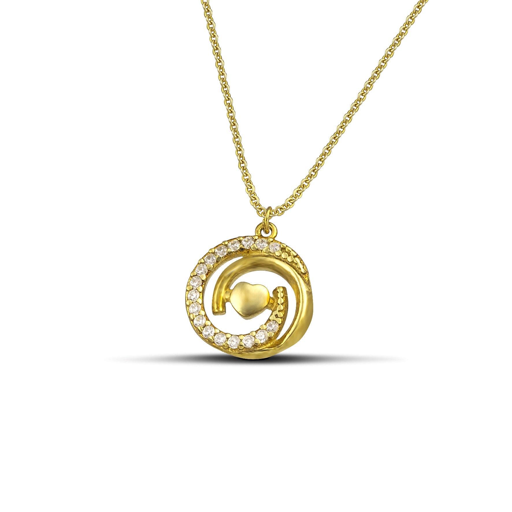 Χρυσό κολιέ Κ9 με καρδιά