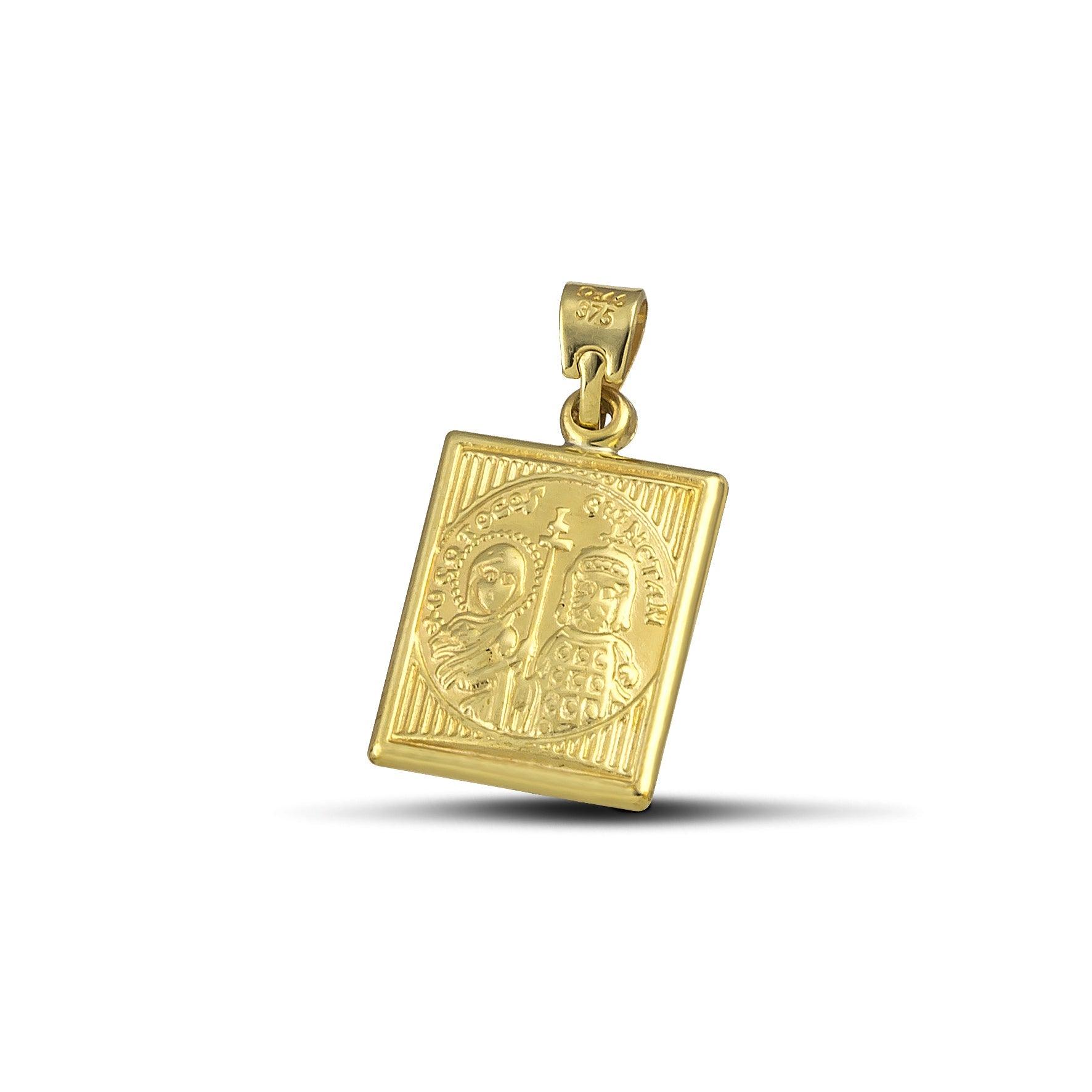 Ζώδιο κωνσταντινάτο δίδυμος χρυσό Κ9, τετράγωνο.