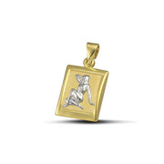 Ζώδιο κωνσταντινάτο παρθένος χρυσό Κ9, τετράγωνο, φορεμένο.