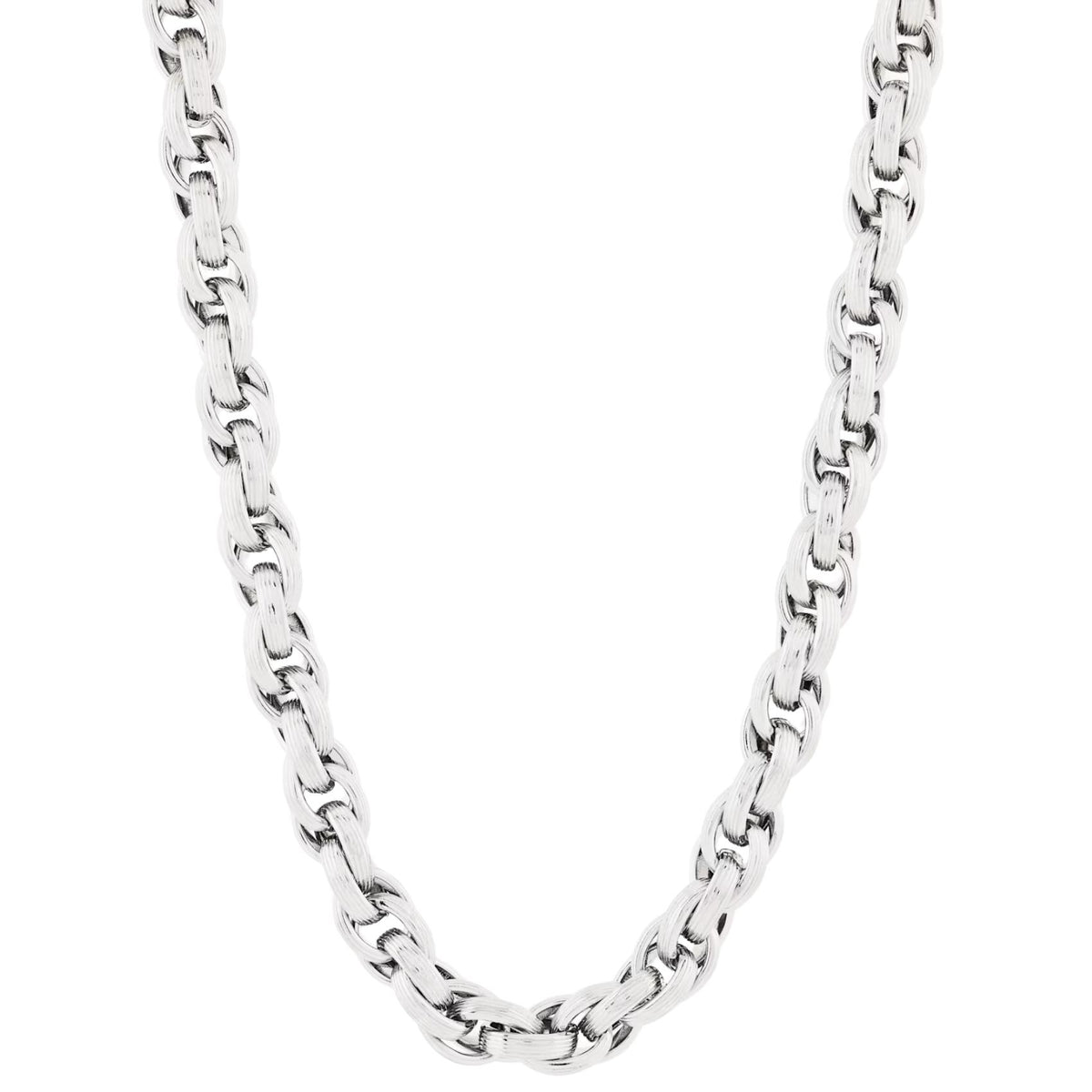 Ανδρική αλυσίδα λαιμού Emporio Armani Iconic Trend EGS3378040 από ανοξείδωτο ατσάλι σε ασημί χρώμα