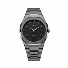 Ρολόι D1 Milano Ultra Thin Re-Gun 40 mm D1-UTBJ41 με Ανθρακί Μπρασελέ και Μαύρο Καντράν
