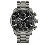 Ανδρικό ρολόι Timberland Henniker II TDWGK2201104 dual time με ανθρακί ατσάλινο μπρασελέ και μαύρο καντράν διαμέτρου 46mm.