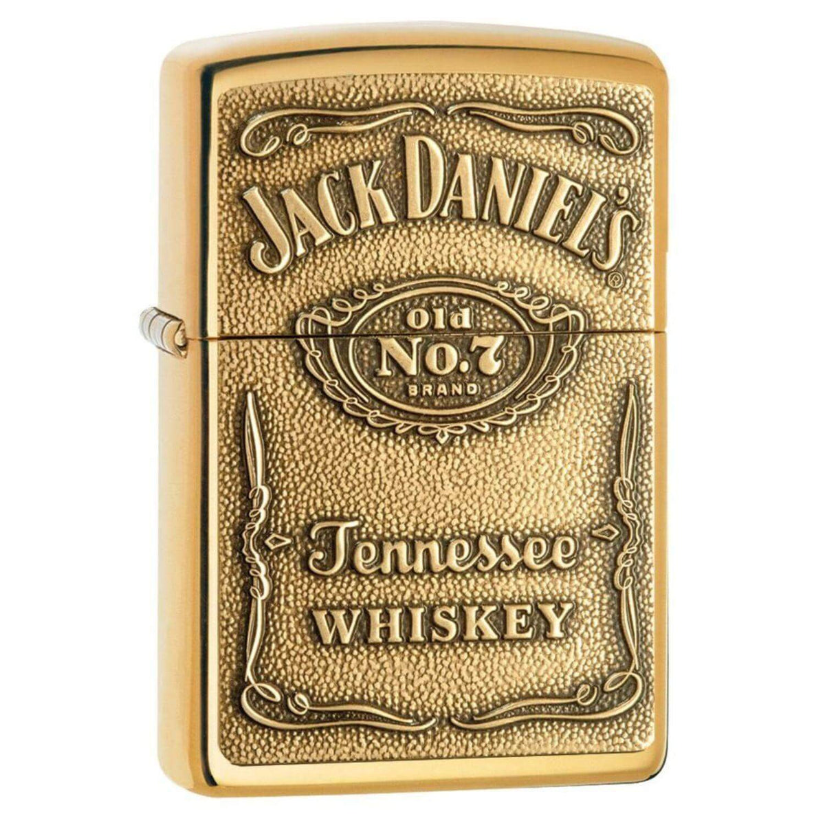 Αντιανεμικός αναπτήρας Zippo Jack Daniels 250BJD σε χρυσό μεταλικό χρώμα με δυνατότητα χάραξης. 
