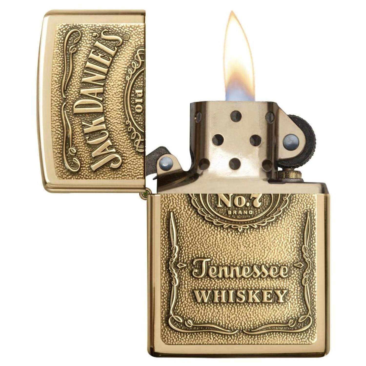 Αντιανεμικός αναπτήρας Zippo Jack Daniels 250BJD σε χρυσό μεταλικό χρώμα.Αντιανεμικός αναπτήρας Zippo Jack Daniels 250BJD σε χρυσό μεταλικό χρώμα με δυνατότητα χάραξης.