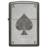 Αναπτήρας Zippo Ace Filigree 28323 αντιανεμικός με σχέδιο ace of spades και filigree λεπτομέρειες.