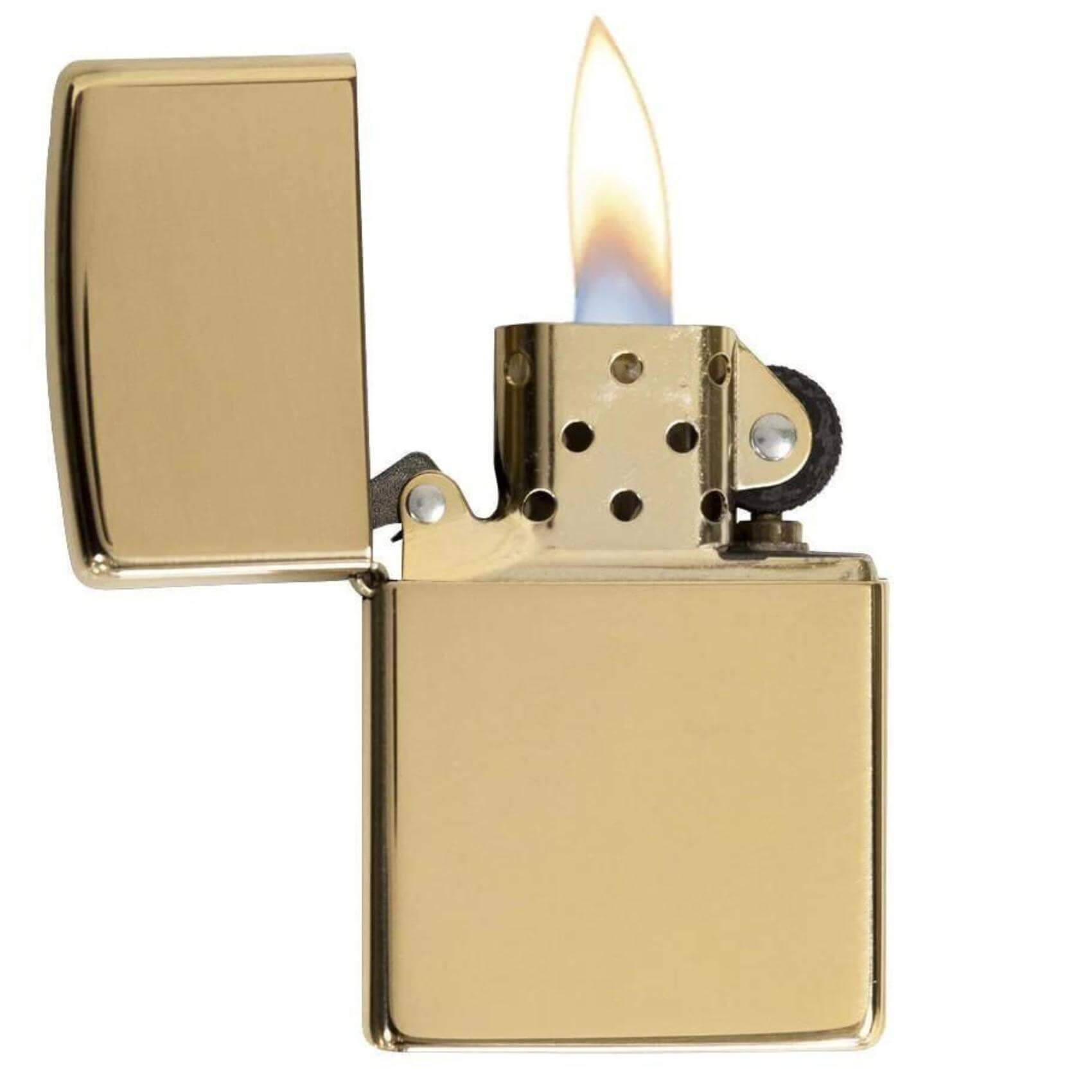 Αντιανεμικός αναπτήρας Zippo Classic Gold 254B σε χρυσό χρώμα και γυαλιστερή υφή με δυνατότητα χαράγματος για ένα προσωποποιημένο δώρο.