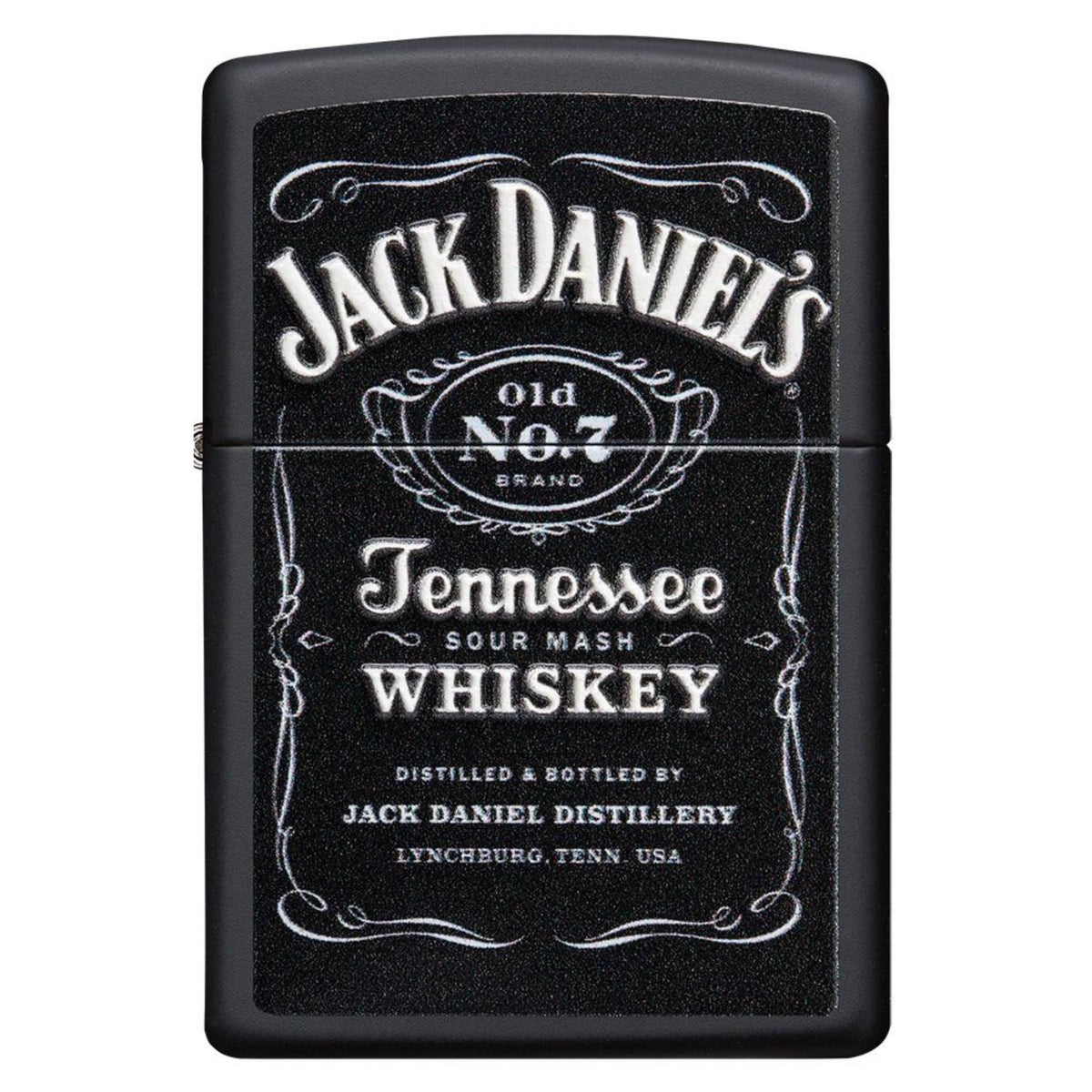 Αναπτήρας Zippo Jack Daniel's 49281 με ανάγλυφη ετικέτα Old No. 7 σε μαύρη ματ επιφάνεια