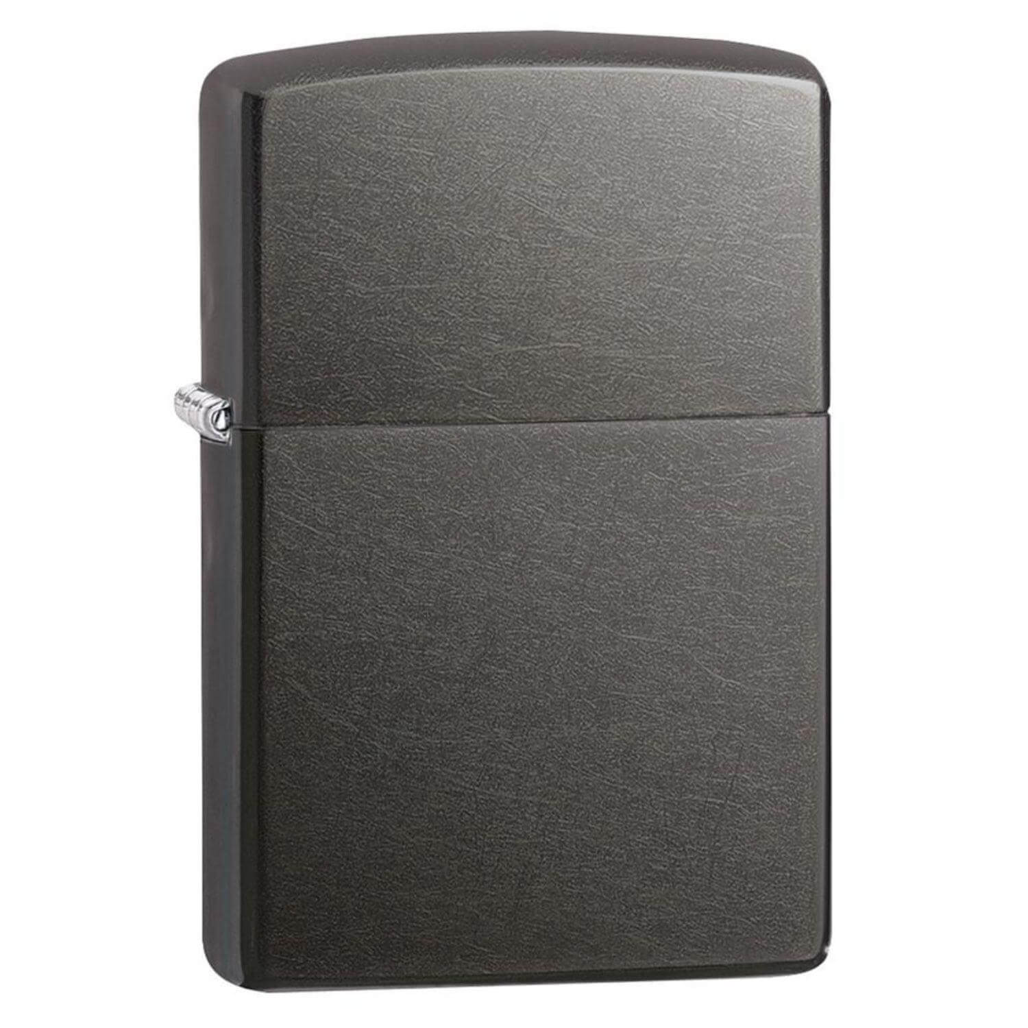 Αντιανεμικός αναπτήρας Zippo Reg Gray Dusk 28378 σε σκούρο ανθρακί μεταλικό χρώμα με δυνατότητα χάραξης.