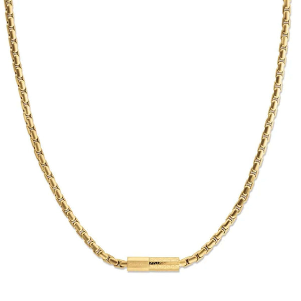 Ανδρική αλυσίδα Calvin Klein 35100093 ατσάλινη σε χρυσό χρώμα με ενσωματωμένο χρυσό στοιχείο και μήκος 60cm.