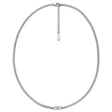 Ανδρικό κολιέ ασημί με ατσάλινη αλυσίδα Emporio Armani EGS3246040 σε ασημί χρώμα με οβαλ ενσωματωμένο στοιχείο.