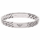 Ανδρικό βραχιόλι Emporio Armani EGS2435040 χειροπέδα από ανοξείδωτο ατσάλι σε ασημί χρώμα. 