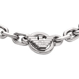 Ανδρικό βραχιόλι Emporio Armani EGS3236040 ατσάλινο ασημί με σχέδιο μπρασελέ κρίκο-κρίκο και στρογγυλό κούμπωμα.