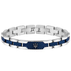 Ανδρικό Βραχιόλι Maserati JM419ASC02 Ατσάλινο Ασημί-Μπλε
