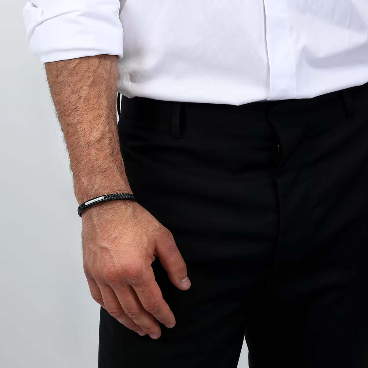 Ανδρικό Βραχιόλι Maserati JM222AVE02 Ανακυκλομένο Δερμάτινο Μαύρο