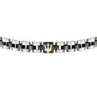Ανδρικό Βραχιόλι Maserati JM320AST08 Ατσάλινο Ασημί-Μαύρο Με Χρυσή Τρίαινα