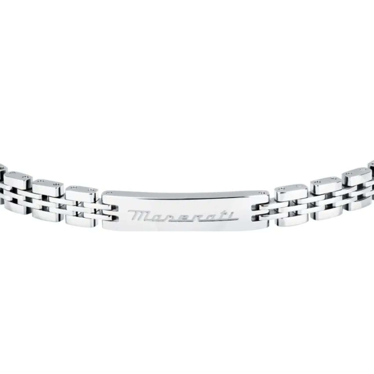 Ανδρικό βραχιόλι Maserati JM424AVD65 από ανοξείδωτο ατσάλι με ασημί μπρασελέ.