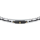 Ανδρικό Βραχιόλι Maserati JM424AXU06 Ατσάλινο Ασημί-Μαύρο