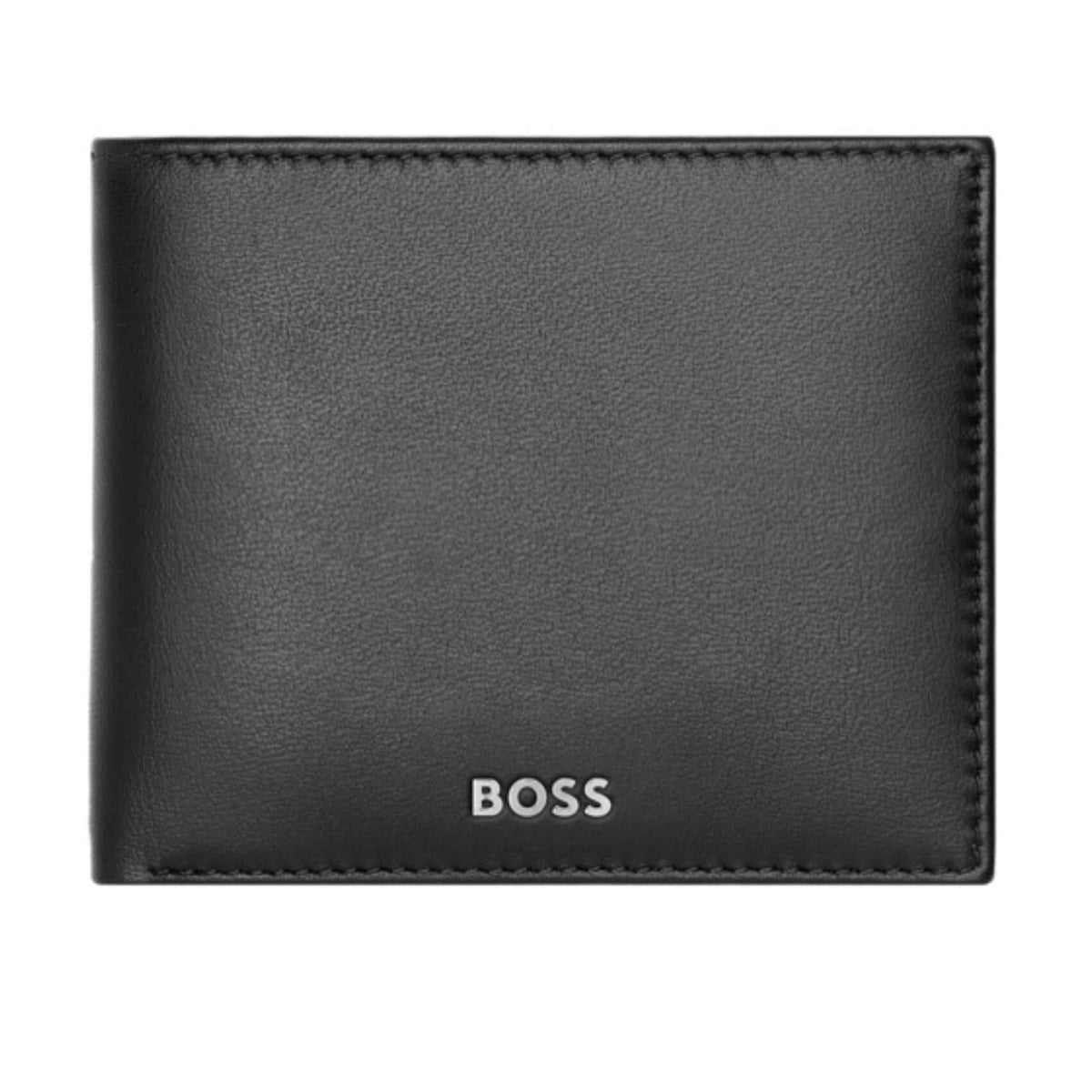 Ανδρικό δερμάτινο πορτοφόλι Hugo Boss HLM403A σε μαύρο χρώμα.