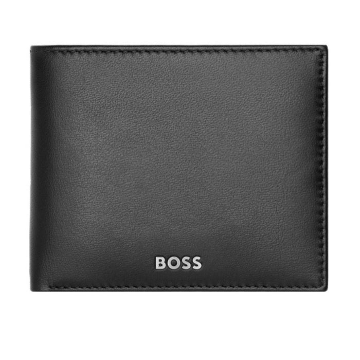 Ανδρικό δερμάτινο πορτοφόλι Hugo Boss HLM403A σε μαύρο χρώμα.