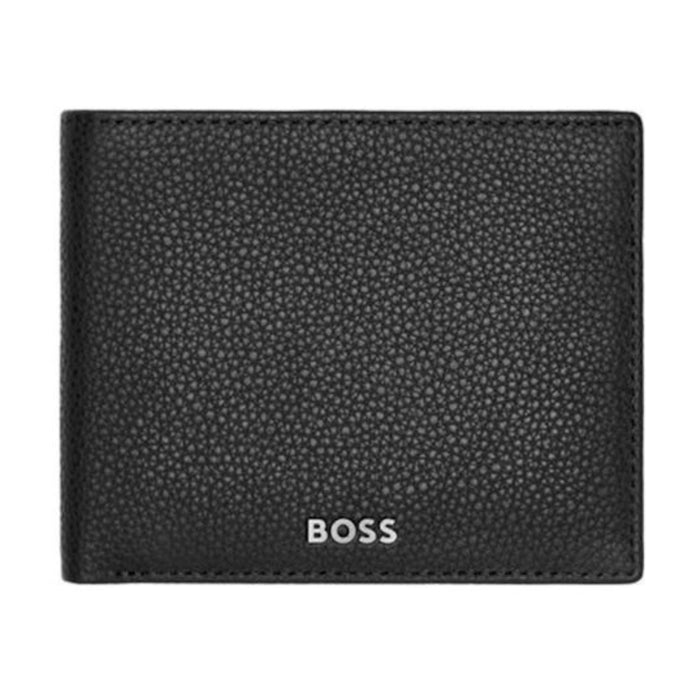 Ανδρικό δερμάτινο πορτοφόλι Hugo Boss HLM416A σε μαύρο χρώμα.