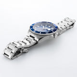 Καταδυτικό ρολόι Roamer Pro Diver 200 969845-41-45-20 με ασημί ατσάλινο μπρασελέ, βιδωτή κορώνα και μπλε καντράν 43mm.
