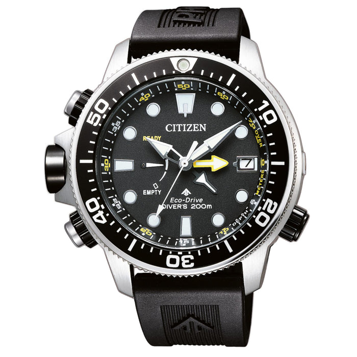 Ανδρικό καταδυτικό ρολόι Citizen Promaster Divers BN2036-14E με μαύρο λουράκι και μαύρο καντράν 46.5mm με περιστρεφόμενη στεφάνη.