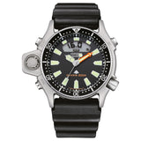Ανδρικό καταδυτικό ρολόι Citizen Promaster Divers JP2000-08E με μαύρο λουράκι και μαύρο καντράν 44mm με περιστρεφόμενη στεφάνη.