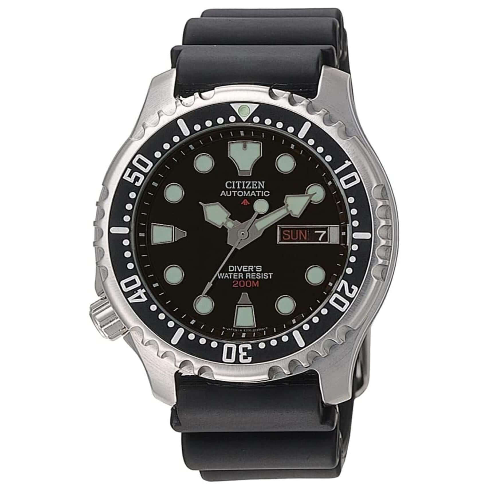 Ανδρικό καταδυτικό ρολόι Citizen Promaster Divers NY0040-09EE με μαύρο καουτσούκ λουράκι, μαύρο καντράν 42mm και αυτόματο μηχανισμό Caliber 8203.