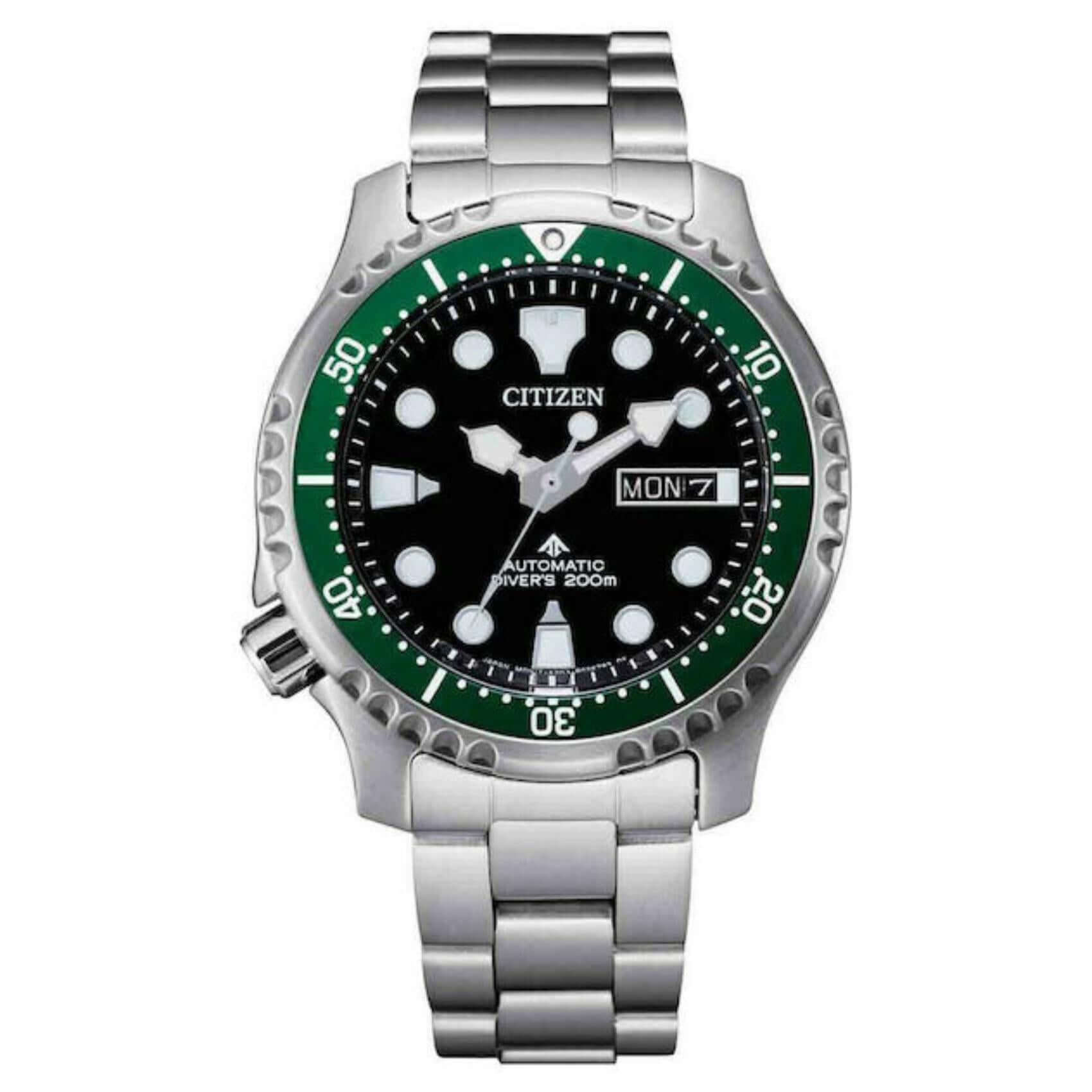 Ανδρικό καταδυτικό ρολόι Citizen Promaster Divers NY0084-89EE με ασημί ατσάλινο μπρασελέ, μαύρο καντράν 42mm και αυτόματο μηχανισμό Caliber 8203.