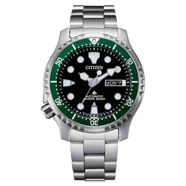 Ανδρικό καταδυτικό ρολόι Citizen Promaster Divers NY0084-89EE με ασημί ατσάλινο μπρασελέ, μαύρο καντράν 42mm και αυτόματο μηχανισμό Caliber 8203.