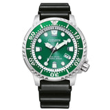 Ανδρικό καταδυτικό ρολόι Citizen Promaster Eco-Drive BN0158-18X με μαύρο λουράκι και πράσινο καντράν 44mm με περιστρεφόμενη στεφάνη.
