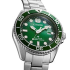 Καταδυτικό Ρολόι Citizen Promaster Eco-Drive Divers BN0269-50W Με Ασημί Μπρασελέ & Πράσινο Καντραν
