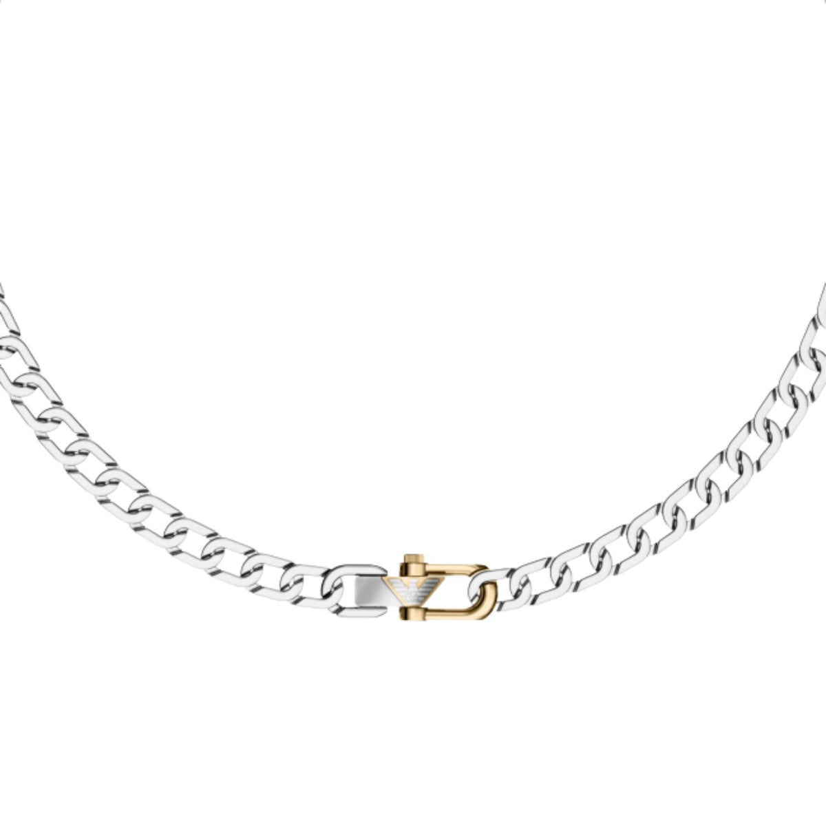 Ανδρική αλυσίδα λαιμού Emporio Armani Eagle Logo EGS3372040 δίχρωμη σε ασημί και χρυσό, λεπτομέρεια