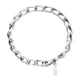 Ανδρικό κολιέ αλυσίδα Emporio Armani Trend EGS3301040 από ανοξείδωτο ατσάλι σε ασημί χρώμα με σχέδιο κρίκο-κρίκο.