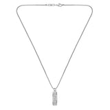 Ανδρικό κολιέ Lacoste 2040536 κατασκευασμένο από ανοξείδωτο ατσάλι σε ασημί χρώμα με ορθογώνιο μοτίφ με το λογότυπο της εταιρείας