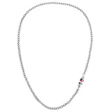 Ανδρικό κολιέ Tommy Hilfiger 2790650 ατσάλινο σε ασημί χρώμα με κυλινδρικό μοτίφ περασμένο στην αλυσίδα.