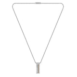 Ανδρικό κολιέ Boss 1580361 από ασημί ανοξείδωτο ατσάλι με διπλής όψης κρεμαστό διακοσμημένο με λογότυπο και μαύρες/καφέ λεπτομέρειες, μήκους 60 cm.