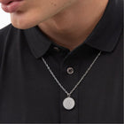 Ανδρικό Κολιέ Boss 1580761 με Ασημί Μενταγιόν Double B Monogram