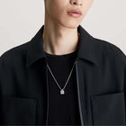 Κολιέ Calvin Klein 35000486 Ατσάλινο Ασημί Με Τετράγωνο Κρεμαστό