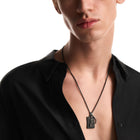 Ανδρικό Κολιέ Emporio Armani Eagle Logo EGS3384001 Ταυτότητα Μαύρο