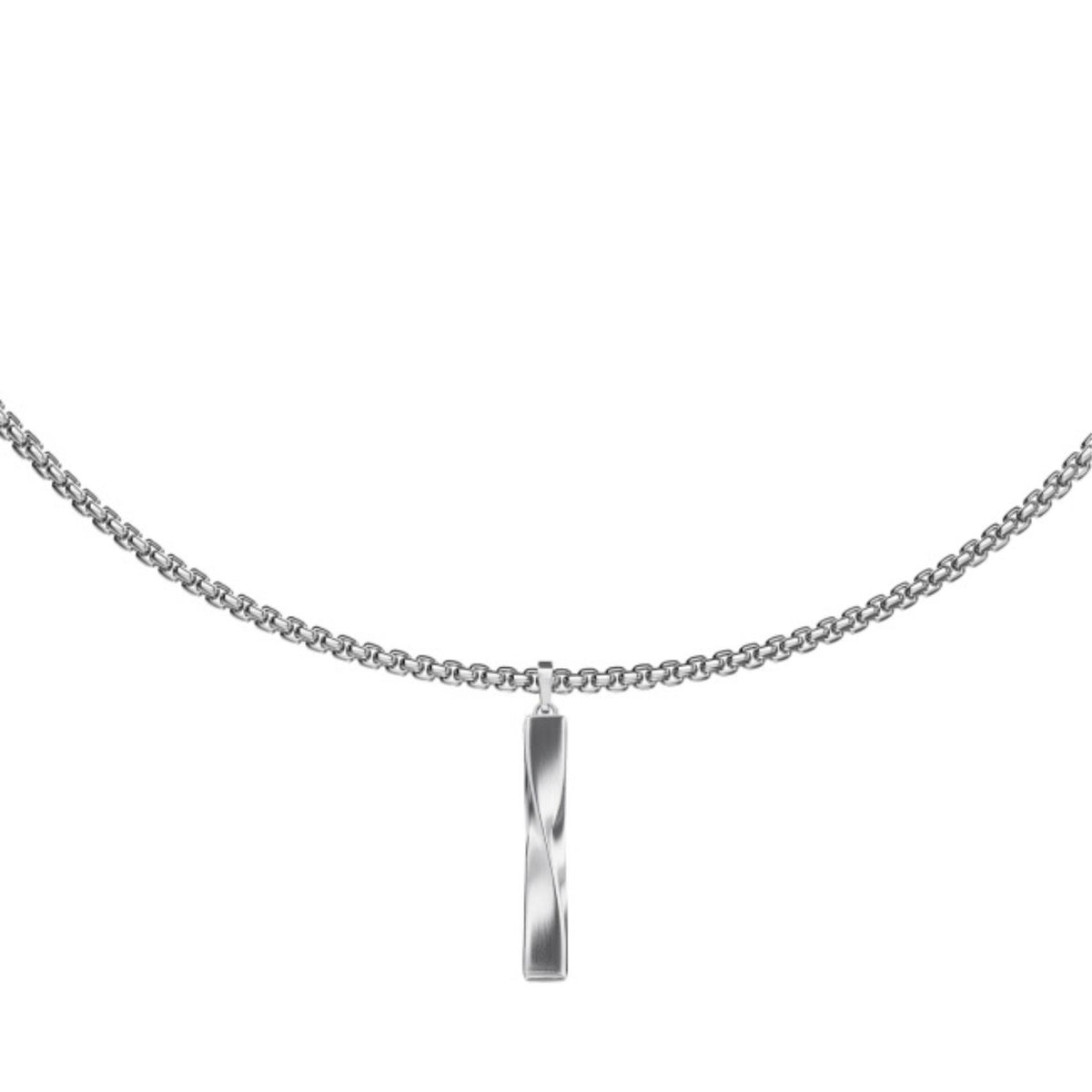 Μενταγιόν στριφτή μπάρα σε ασημί κολιέ Emporio Armani Iconic Trend EGS3366040 