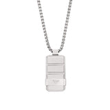 Ανδρικό κολιέ Emporio Armani EGS3078040 ατσάλινο σε ασημί χρώμα και κρεμαστή ταυτότητα σε ασημί χρώμα.