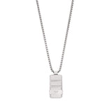 Ανδρικό κολιέ Emporio Armani EGS3078040 με ατσάλινη αλυσίδα σε ασημί χρώμα και κρεμαστή ταυτότητα σε ασημί χρώμα.