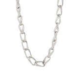 Λεπτομέρεια από το ανδρικό κολιέ Emporio Armani Trend EGS3301040 με ασημί ατσάλινη αλυσίδα σε σχέδιο κρίκο-κρίκο.