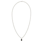 Ανδρικό Κολιέ Guess Barrio JUMN06071JWSTBKT/U Ασημί με Μαύρη Ταυτότητα